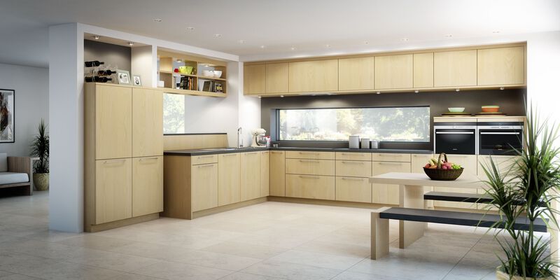 Cost-effective laminate kitchen cabinets in a compact, efficient space