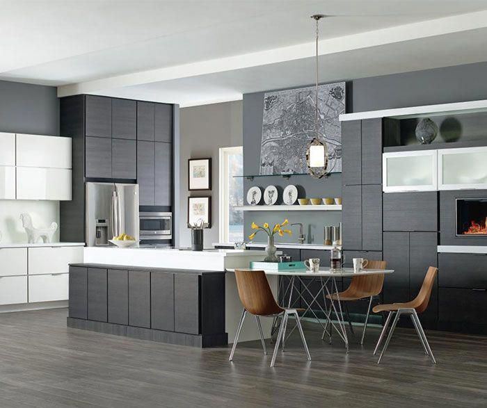 Modern laminate kitchen cabinets with vibrant accents