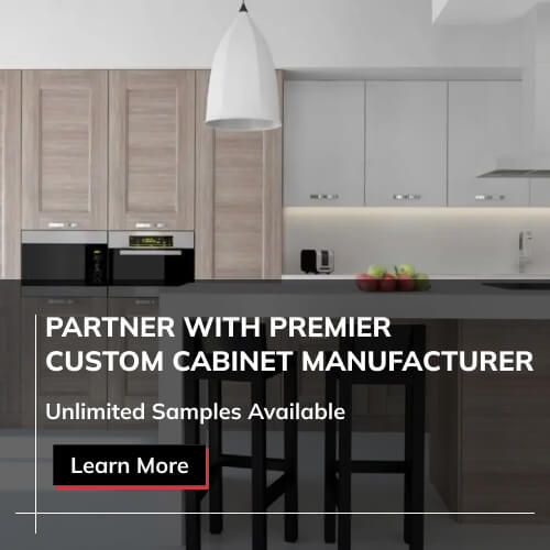 partner with custom cabinet desktop