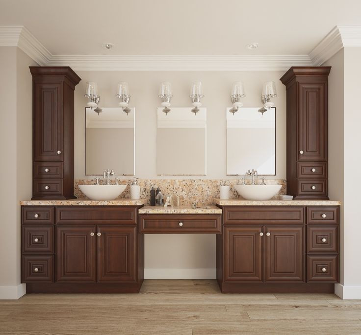 Flat-packed RTA vanity cabinets in a bathroom renovation project.