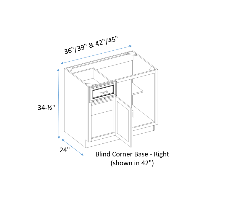 Standard blind corner base cabinet dimensions for optimal kitchen integration