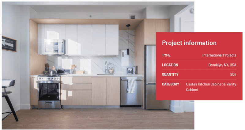 Microwave cabinet integrated into a kitchen island at the 98-08 QUEENS project