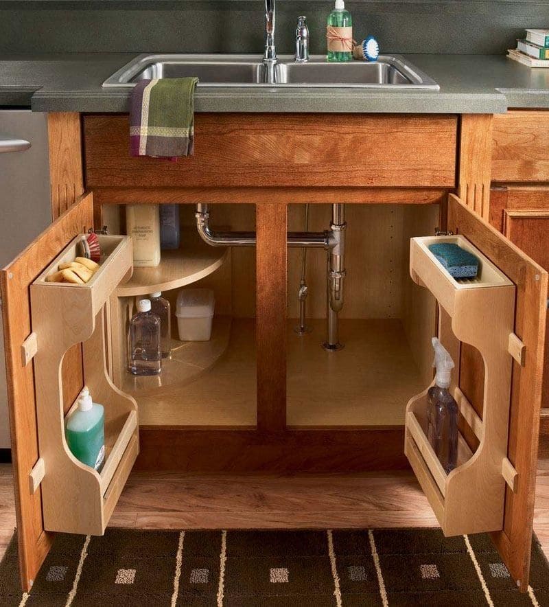 Custom sink base cabinet made from eco-friendly materials in a modern kitchen.