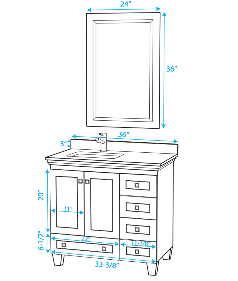 Bathroom vanity cabinet height