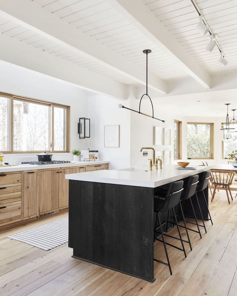 Light-stained oak cabinets in a Scandinavian-style kitchen