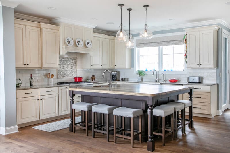 Multifunctional kitchen island base cabinet with built-in storage