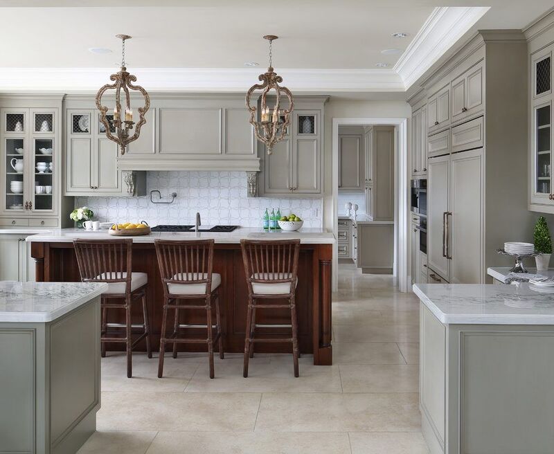 Kitchen featuring soft pewter cabinets