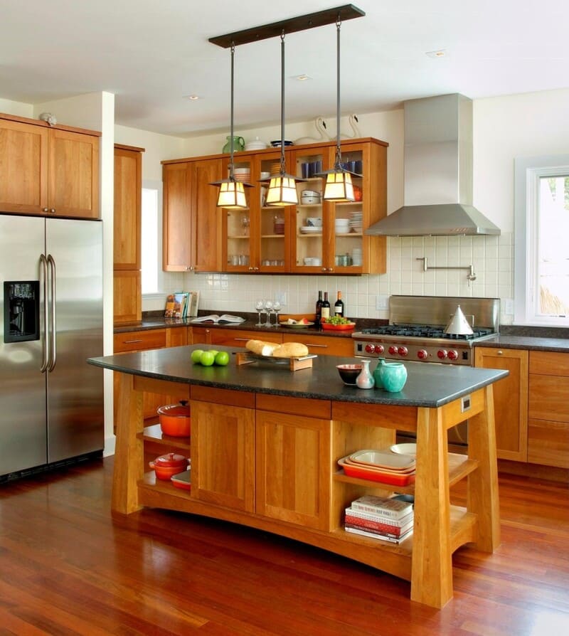 Modern kitchen with a custom-sized island designed for functionality and style