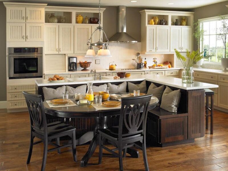 Spacious kitchen island with integrated sink and extended seating for entertaining