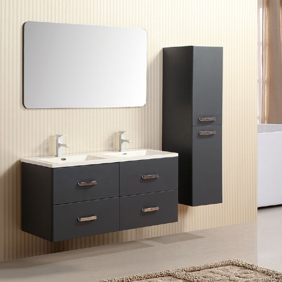 Frameless bathroom cabinet with water-resistant coating