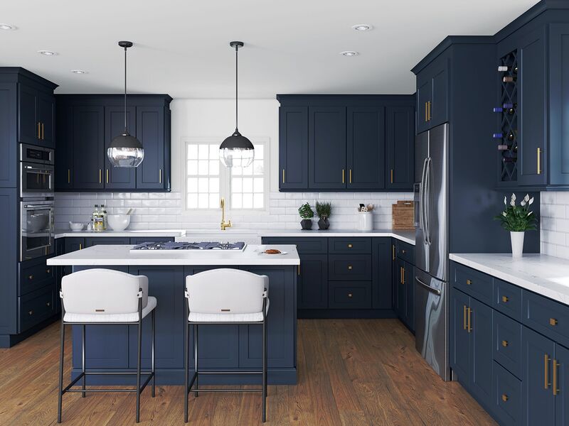 Full overlay cabinets in a transitional kitchen