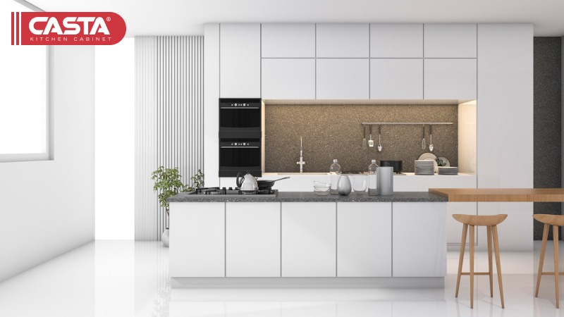 Customizable kitchen cabinets featuring various finishes and hardware options