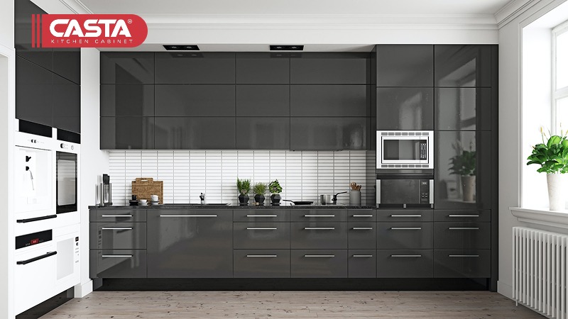 High-quality kitchen cabinets by Casta Cabinetry, manufactured in Vietnam using advanced European machinery and precision technology