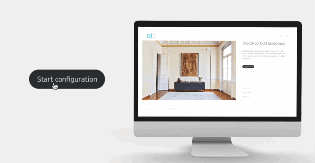Online configurator tool used by a cabinet brand to design custom cabinetry, reflecting current cabinet market trends and personalization