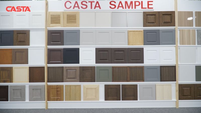 Material samples for buyers evaluating wholesale cabinets