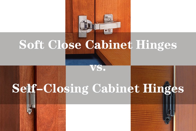 Side-by-side view of soft close vs self close cabinet hinges