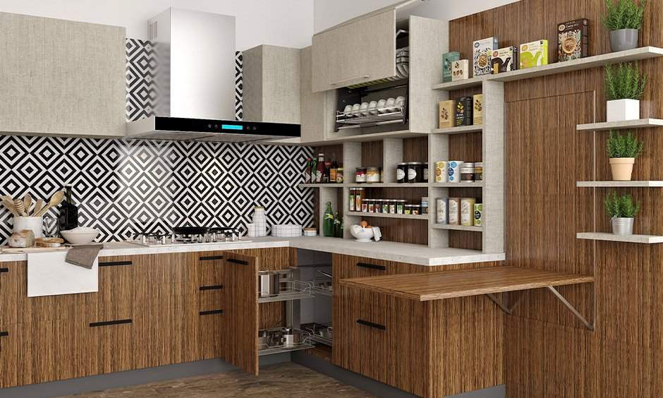 Modular cabinets for manufactured homes with vertical pantry storage and integrated appliances