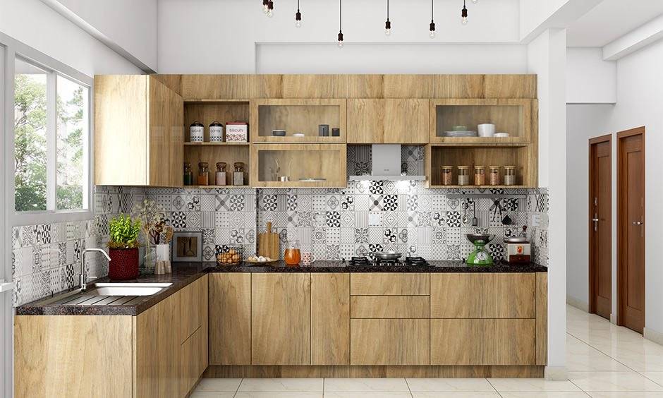 Modern modular plywood kitchen design highlighting natural grain and superior MDF vs Plywood for Kitchen Cabinets appearance