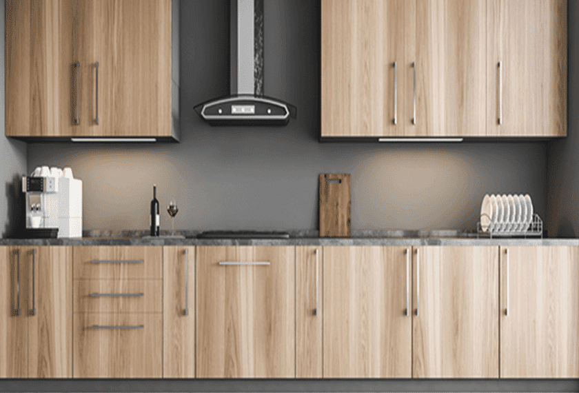 Water-resistant plywood panels for kitchen cabinets