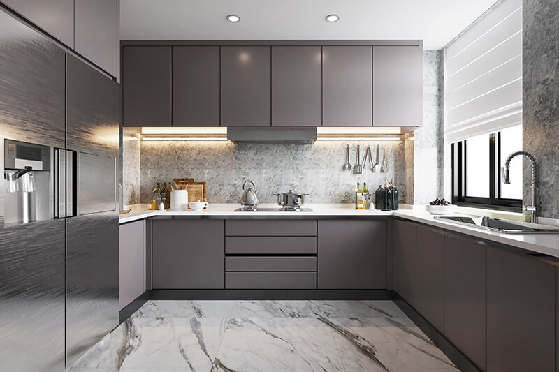 Moisture-resistant modular kitchen cabinet materials designed for long-term performance