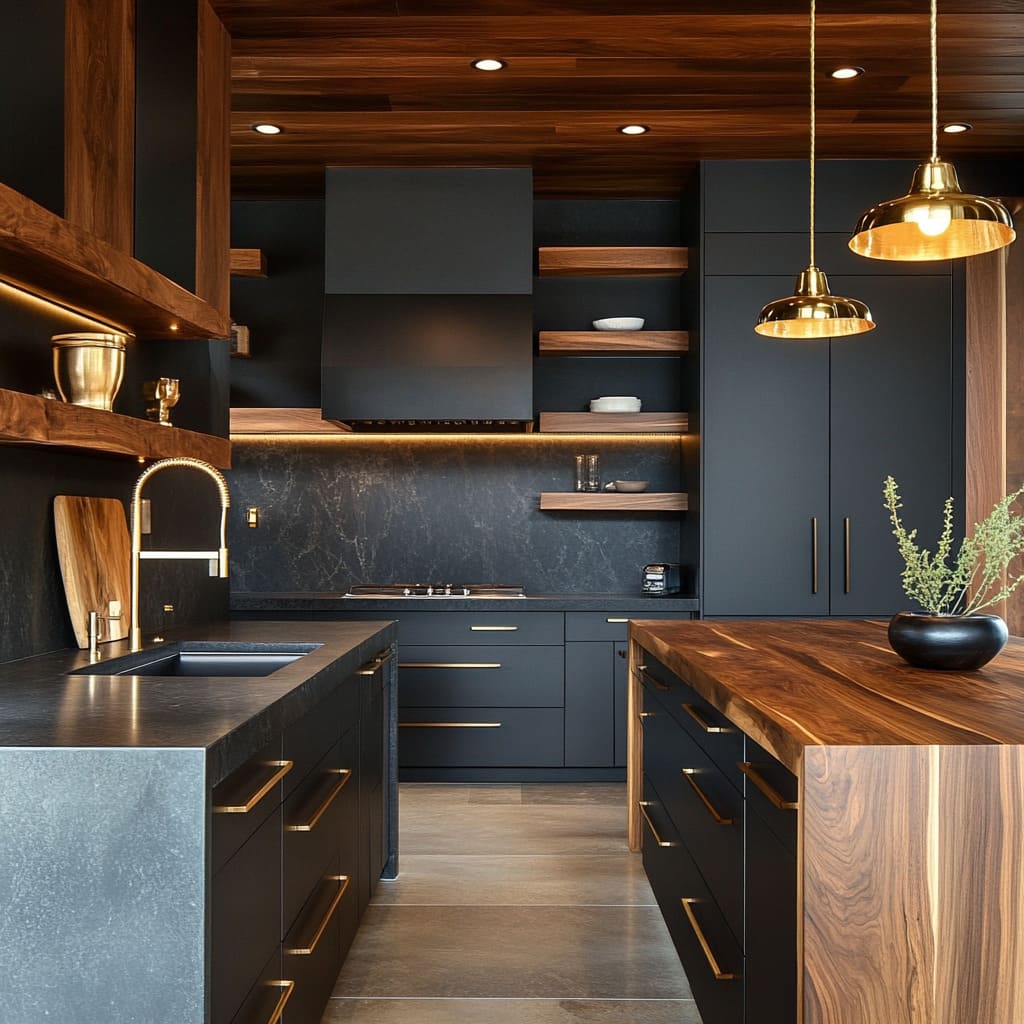 black kitchen cabinets