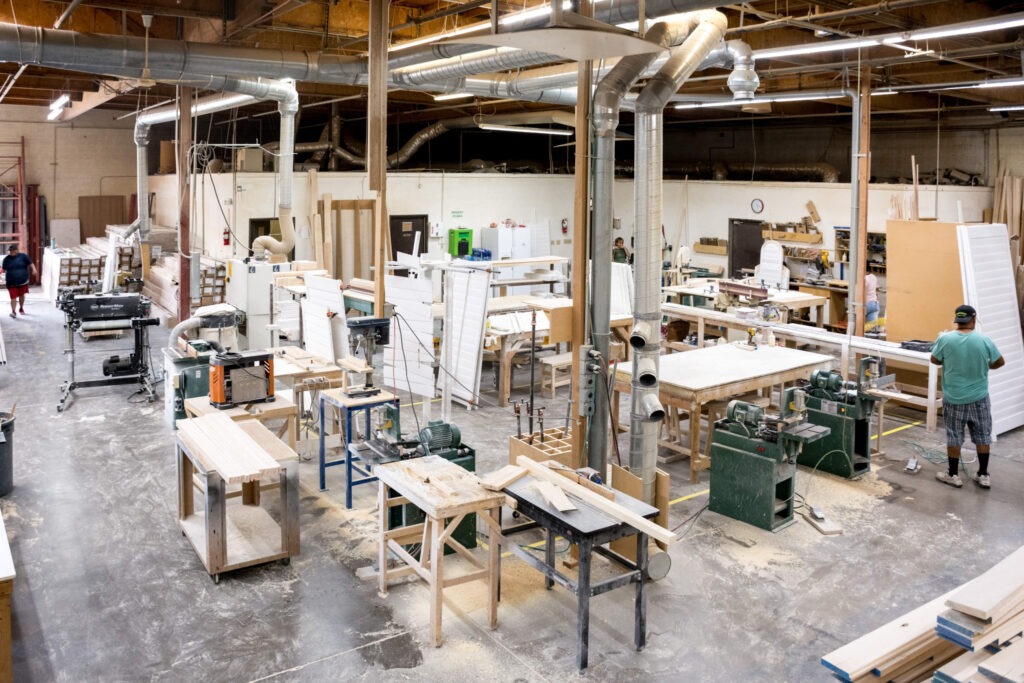 Cabinet quality inspection inside an Arizona cabinet manufacturing facility