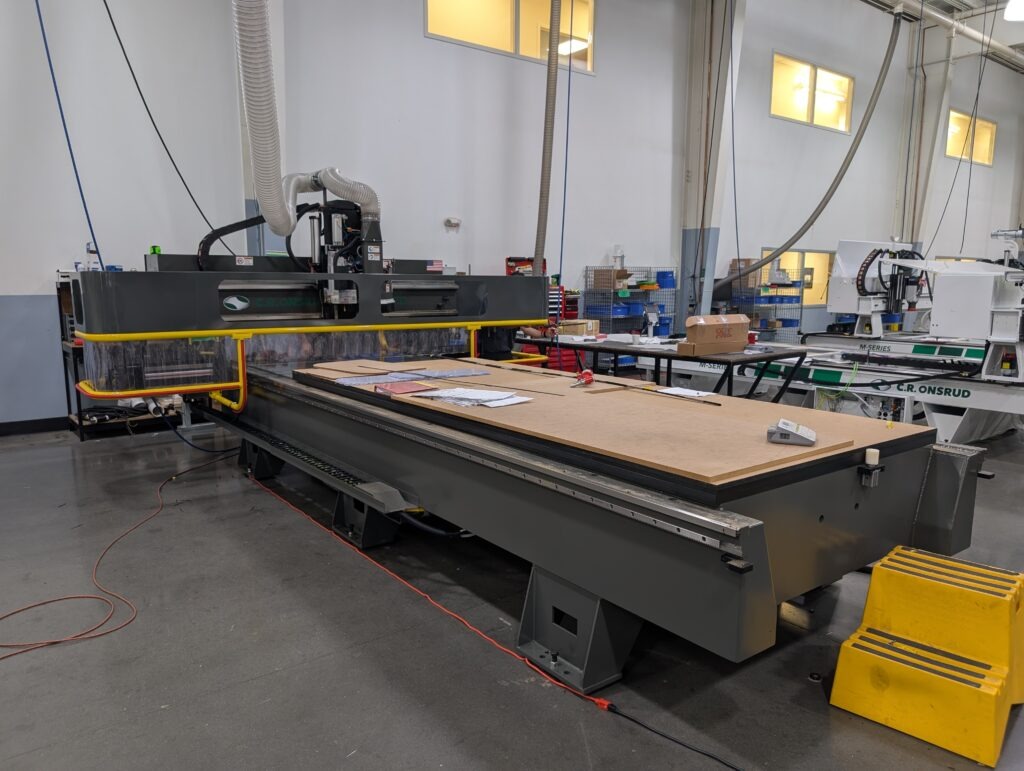 CNC cabinet manufacturing equipment operating in North Carolina