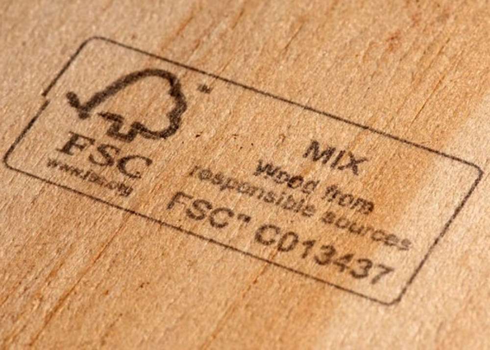 FSC certification mark verifying sustainably sourced wood for eco friendly kitchen cabinets