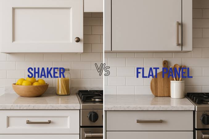 Kitchen cabinet door style comparison: flat panel vs shaker
