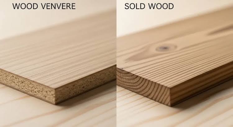 Solid wood versus engineered wood panels used in durable kitchen cabinets