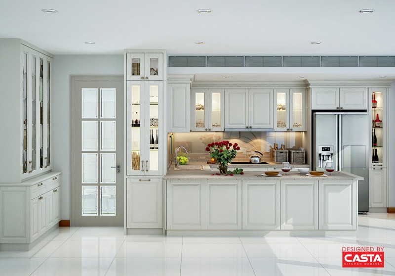 Finished installation of durable kitchen cabinets built from certified materials