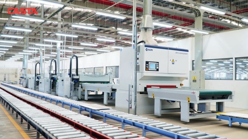 CNC cabinet manufacturing line producing precision-cut panel components