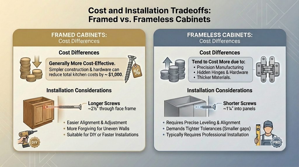 Comparing construction detail and cost trade-offs in kitchen cabinet construction