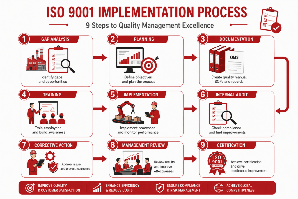 Quality control inspection tied to ISO 9001 process standards for cabinet manufacturing