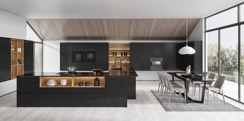 Exclusive designer stylish kitchen cabinets with premium detailing