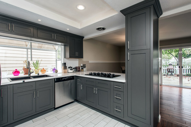 Semi-custom inset stylish kitchen cabinets with premium stain