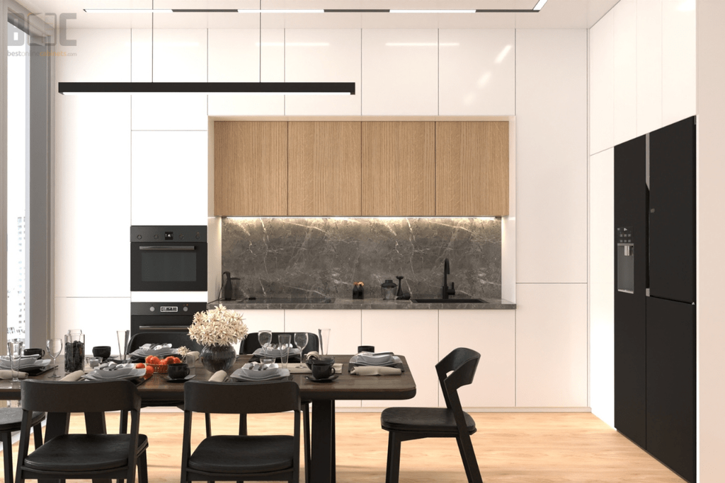 Entry-level RTA stylish kitchen cabinets in painted white