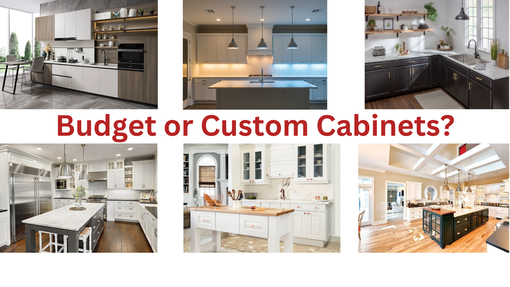 Wide selection of budget stylish kitchen cabinets compared side by side
