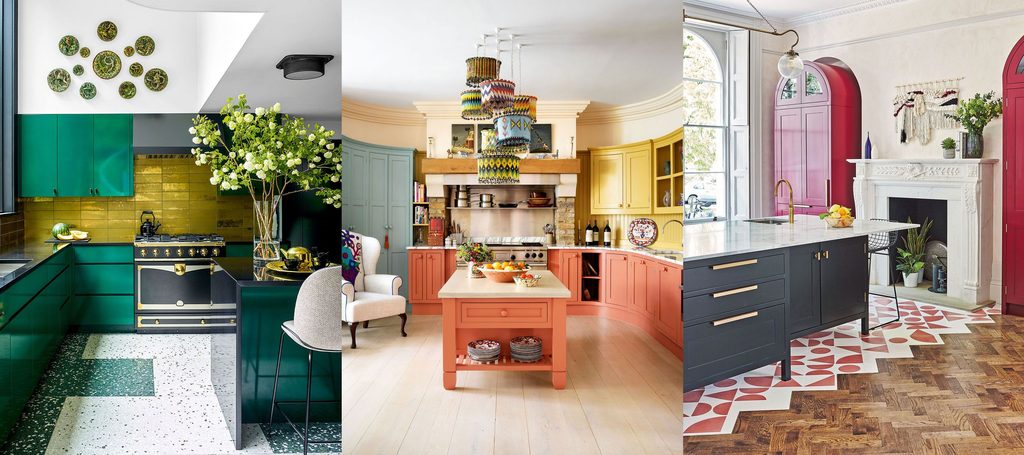 Colorful stylish kitchen cabinets aimed at contemporary buyers