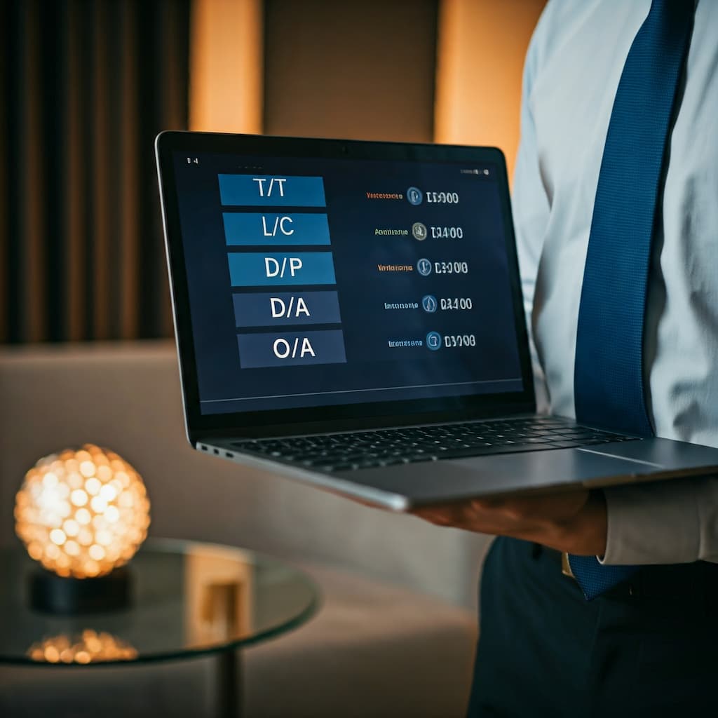 Laptop showing international payment method options