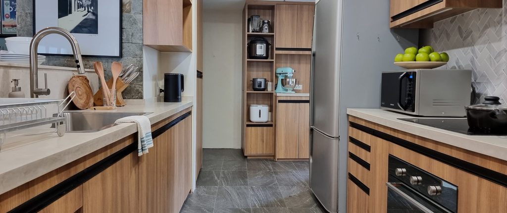 New kitchen cabinets installed in an apartment unit